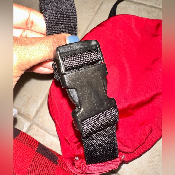 BALENCIAGA DEMNA red logo dual pocket nylon black waist belt crossbody bag - Picture 10 of 16